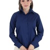 Blusas Manga Larga Color Azul Marino Stretch Para Mujer